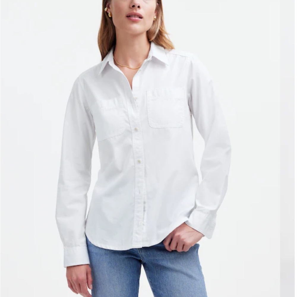 Madewell Comfy White Collared Shirt